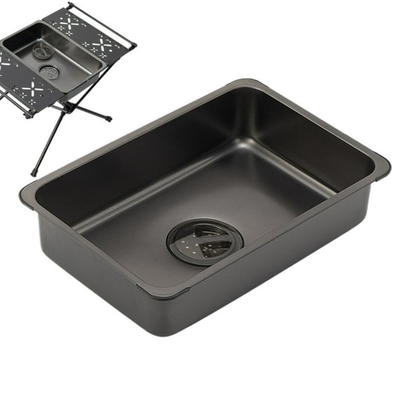 Camping Sink  Stainless Steel Portable Sink for Camping Dishpan Washing Up Bowl Dish Tub With Drain Plug for Laundry, Picnic, Outdoor Travel, BBQ, Fishing