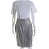 Pre-owned|Escada Couture Womans Striped Pencil Skirt Grey Size 38