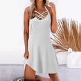 thumbnail image 2 of XDZJLR Robes pour Femmes Été 2025 Printemps et Couleur Unie Mode Robe de Plage à Bretelles, 2 of 7