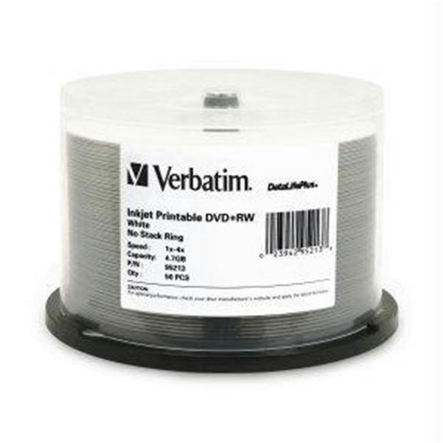 Média de Stockage 50Pk Dvd Plus Rw 4.7Gb 4X Wht Hub à Jet d'Encre