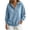 Sky Blue, variant on cocolona Womens Fall Button-up Pullover Hoodies Loose Casual Long Sleeve Drawstring Solid Color Sweatshirts