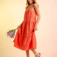 thumbnail image 3 of Gibobby Vestido de Verano para Mujer Vestido de primavera y verano para mujer Vestido de color sólido con empalme de color caramelo(Naranja,XL), 3 of 5