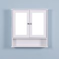 thumbnail image 4 of GZXS Bathroom Cabinet Wall Mounted with Double Mirror Doors, Wood Hanging Cabinet with Doors and Shelves, Bathroom Wall Mirrored Cabinet, White, 4 of 8