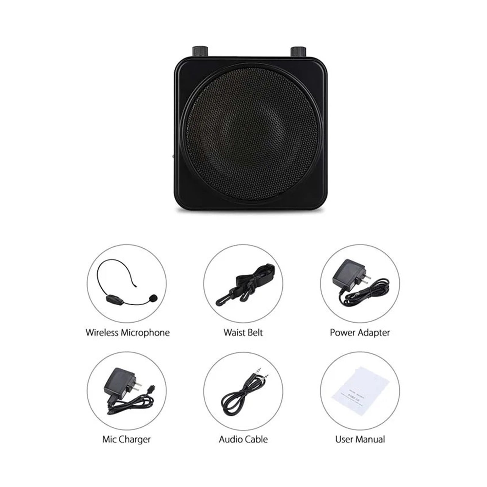 Portable Voice Amplifier 22W PA With UHF Wireless Headset Microphone Loudspeaker Voice Booster 2200mAh Battery ,High Sound