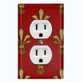thumbnail image 2 of Metal Light Switch Plate Cover Elegant Burgundy Wall Sconce Damask DAM076, 2 of 15