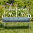 thumbnail image 2 of Vintage Blue Wicker Settee Cushion 44 x 19 in Blue Green, 2 of 6