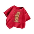 thumbnail image 1 of PMVFHDE Hauts d'Été pour Filles T-Shirt à Manches Courtes Imprimé Motif Animal Col Rond Rose Vif, 2-4 Ans, 1 of 3