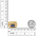 thumbnail image 4 of Gem Stone King 18K Yellow Gold Plated Silver Blue Created Sapphire and White Moissanite Ring for Men | 0.76 Cttw | Gemstone Birthstone | Available in Size 5, 6, 7, 8, 9, 4 of 4
