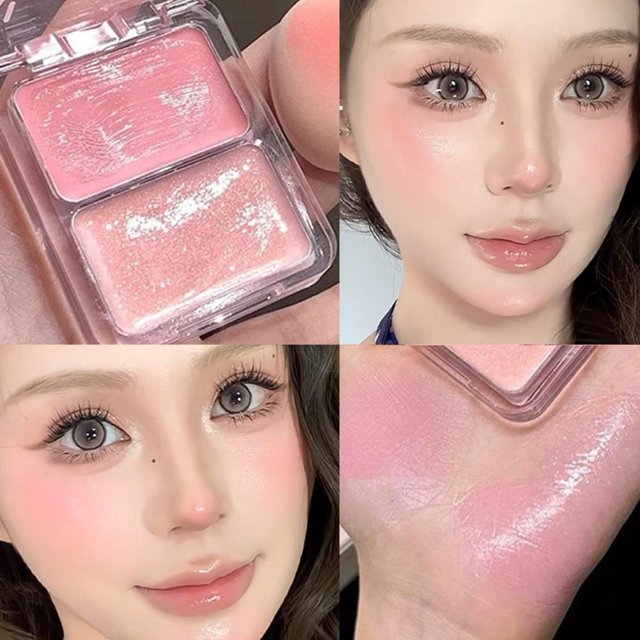 2 Color Liquid Blush Cream Makeup Palette Cheek Tint Highlight Blusher Makeup Contour