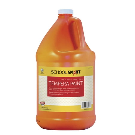 Chevy Orange Engine Paint - School Smart Non-Toxic Multi-Purpose Liquid Tempera Paint, 1 gal Plastic Bottle, Orange
