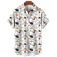 thumbnail image 5 of Camisetas de solapa con dibujos animados de gato para mujer, estilo callejero Y2k, con estampado 3D, manga corta y botón, ropa para mujer, camiseta superior, 5 of 5