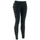 thumbnail image 1 of Leggings punk de cintura alta para mujer, pantalones ajustados con cordones góticos de Halloween (1 pieza), 1 of 5
