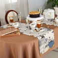 thumbnail image 5 of Checkered Blue Pumpkin Table Runner-Cotton Linen- 72 Inch Holiday Dresser Scarves, Thanksgiving Eucalyptus Maple Leaves Tablerunner for Kitchen Coffee/Dining Living Room Dinner Scarf Décor 16x72, 5 of 7