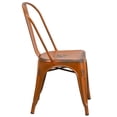 thumbnail image 3 of Chaise empilable intérieure/extérieure en métal de cuivre vieilli, 3 of 9