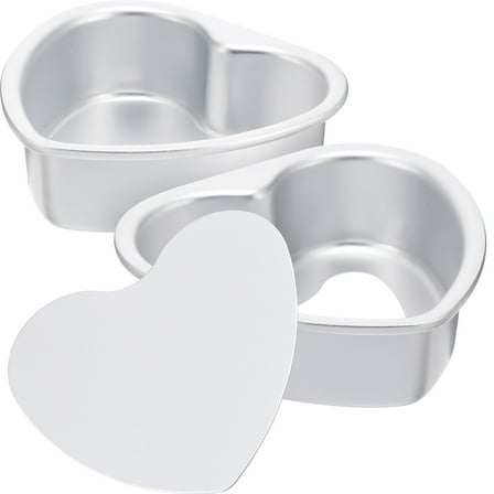 DINHEAROM 2pcs Heart Shaped Cake Molds Non Stick Baking Pans For Cheese Cake Easy Release For Home Baking And Cake Shops