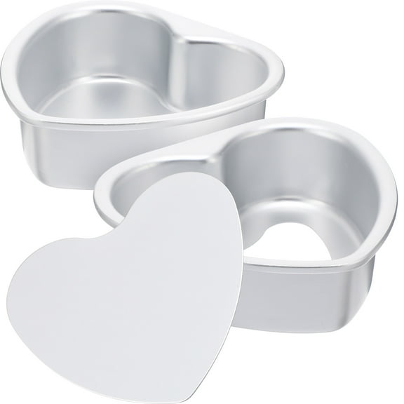 DINHEAROM 2pcs Heart Shaped Cake Molds Non Stick Baking Pans For Cheese Cake Easy Release For Home Baking And Cake Shops