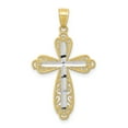 thumbnail image 1 of 10k & Rhodium Diamond-Cut Cross Pendant in 10k Yellow Gold w/ Rhodium Plating, 1 of 3