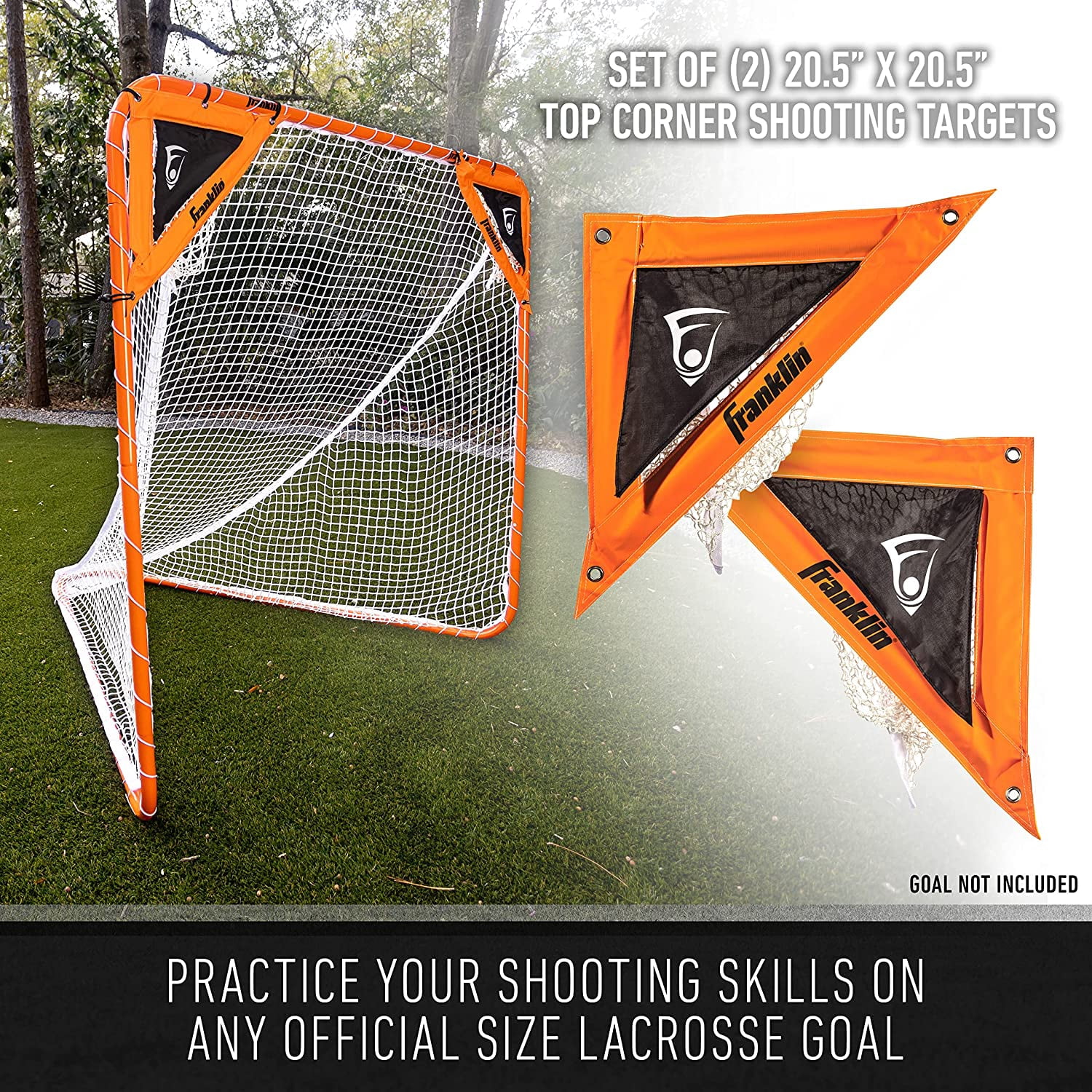 Franklin Sports Lacrosse Corner Shooting Targets for Kids & Adults - 2 Targets, Orange/Black