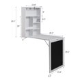 thumbnail image 6 of DUOSONG Floating Wall Mounted Table, Foldable Desk With Storage Shelves And Blackboard - Black+White White+Black MDF Furniture Office Desks & Work Surfaces, 6 of 11