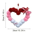 thumbnail image 2 of Valentine's Day Pom-Pom Wreath Plush Heart Indoor Decorations Home Furnishings Proposal Outfits, Essential Party Decor For Front Door Wall Window, Reusable Yarn & Stand, 2 of 4