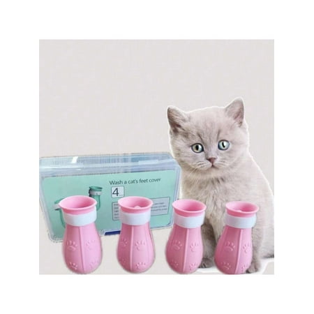 4 Pcs Anti-Scratch Boots Cat Foot Cover  Adjustable Prickly Anti-Off Silicone Cat Paw Protector Shoes  Multifunctional For Bathing Shaving