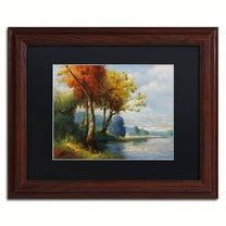 Trademark Fine Art "Corot Tribute" Canvas Art by Daniel Moises, Black Matte, Wood Frame