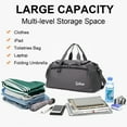 thumbnail image 4 of Travel Duffle Bag, Waterproof Sport Gym Bag Weekender Bags for Women Men, Overnight Bags with Shoes Compartment and Wet Pocket, Gray, 4 of 7