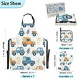 thumbnail image 3 of 5 Pcs Kitchen Set Heat Resistant Oven Mitts and Non-Slip Pot Holders with Adjustable Cooking Apron Cute Car and Leaf, 3 of 6