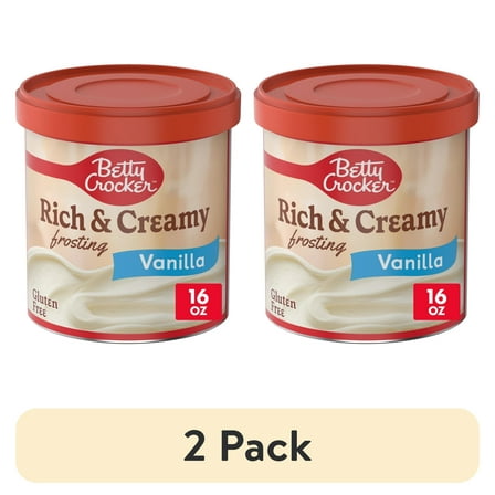 (2 pack) Betty Crocker Rich and Creamy Vanilla Frosting, Gluten Free, 16 oz