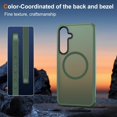 thumbnail image 4 of 2-in-1 Entronix Bundle for Galaxy S24, Magnetic Heavy Duty Frosted Case 1 Screen Protector, Green, 4 of 8