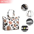 thumbnail image 2 of White Footballs with Leopard Spots Pattern Travel Tote Bags for Women Carry On,Large Weekender Bags for Women Travel,Multi Functional Duffle Bag for Work,Shopping,Sports, 2 of 5