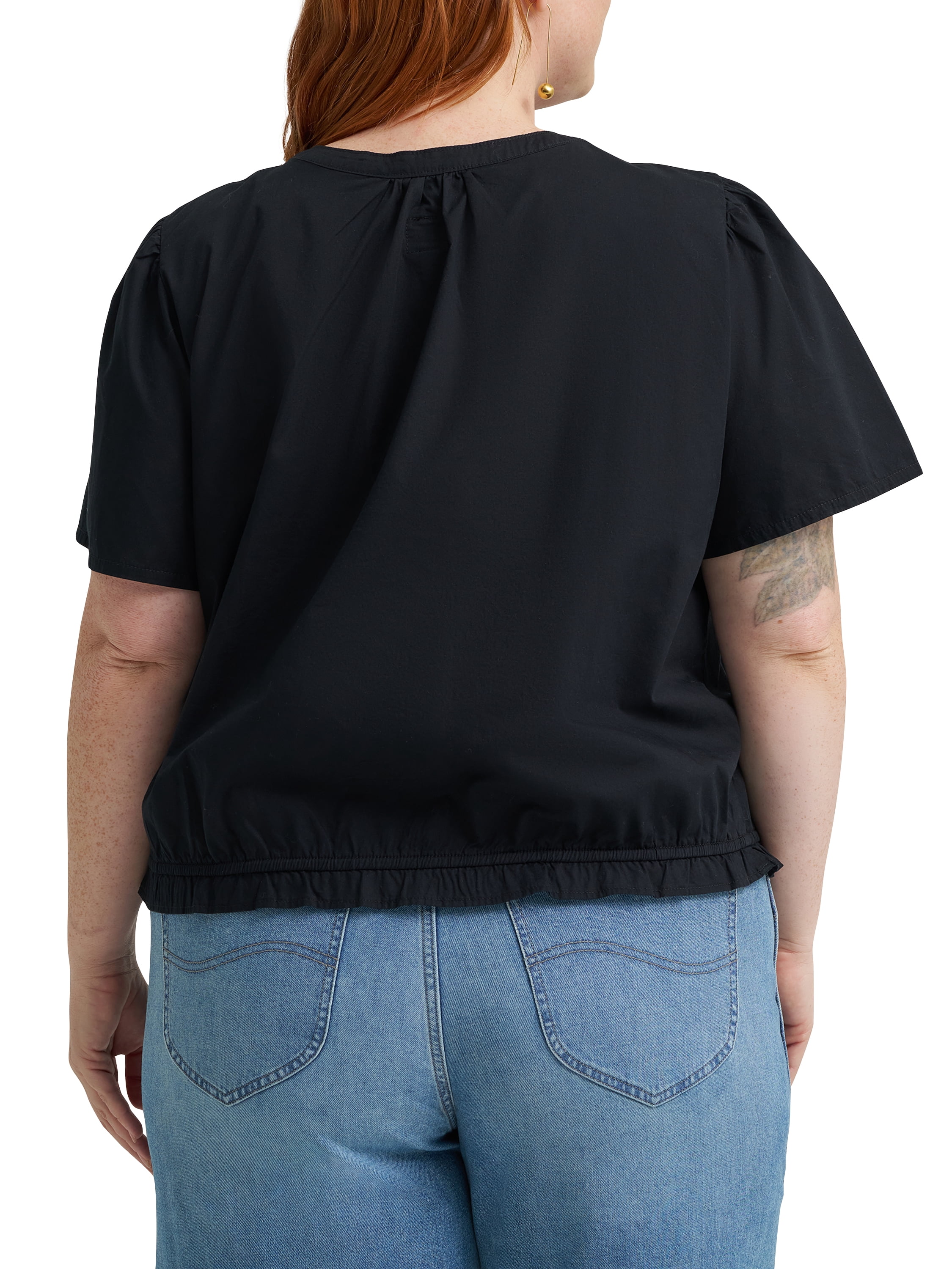 Lee® Women's Plus Short Sleeve Pintuck Top