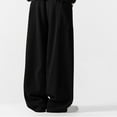 thumbnail image 4 of YLSDY Men's New Fall and Winter Large Size Japanese Retro Workwear Casual Pants Wide Legged Pants Couple Casual Pants Black XXXL, 4 of 8