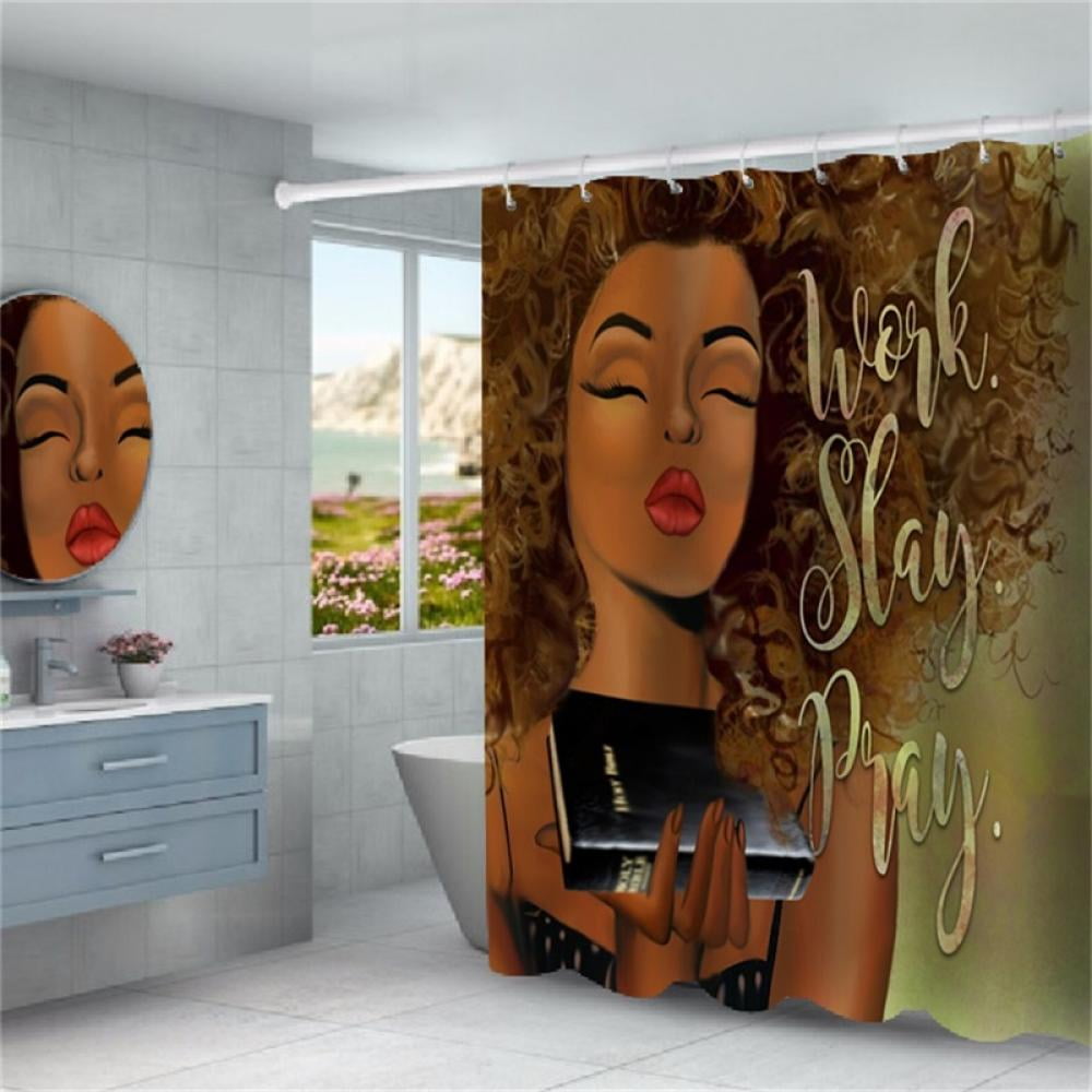 Afro Girl Shower Curtain African American Shower Curtains Sexy Young