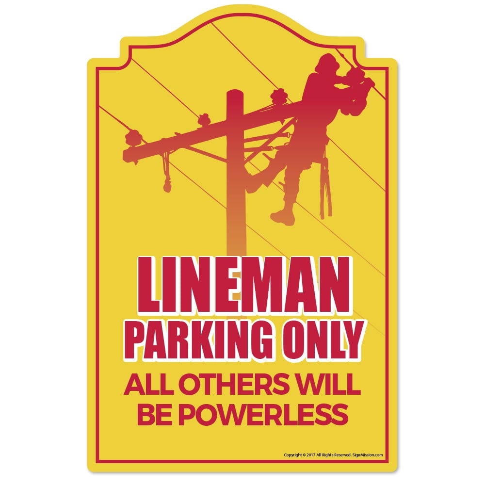 Lineman Parking DecalFunny Home Décor Garage Wall Lover Gag Gift