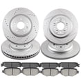 thumbnail image 1 of CCIYU Front Rear Drilled Slotted Brake Rotors + Ceramic Pads fit for 2013-2015 for Ford Explorer,2009-2010 2013-2015 for Ford Flex,2010 for Ford Taurus,2009-2010 for Lincoln MKS,2010 for Lincoln MKT, 1 of 5