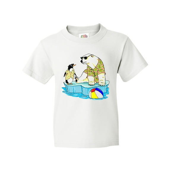 Inktastic Penguin and Polar Bear Iceberg Beach Bums Youth T-Shirt