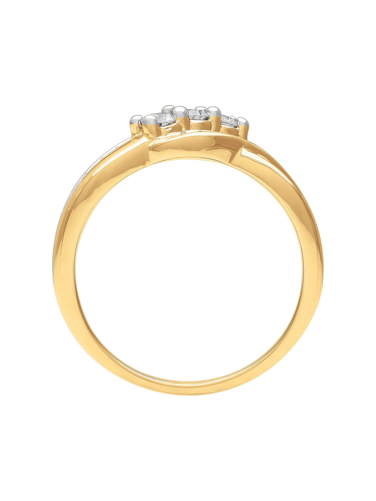 1/2 Carat TW Lab-Grown Diamond Women's 18k Yellow Gold-Plated Sterling Silver "Amore" Anniversary Band