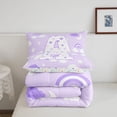 thumbnail image 5 of meiyoeat Purple Rainbow Cloud Monogram A Full Size Comforter Sets,Stars Heart Initial Bedding Comforter Set For Girl,Colorful Stars Reversible,3 Pieces,1 Comforter and 2 Pillowcases, 5 of 7