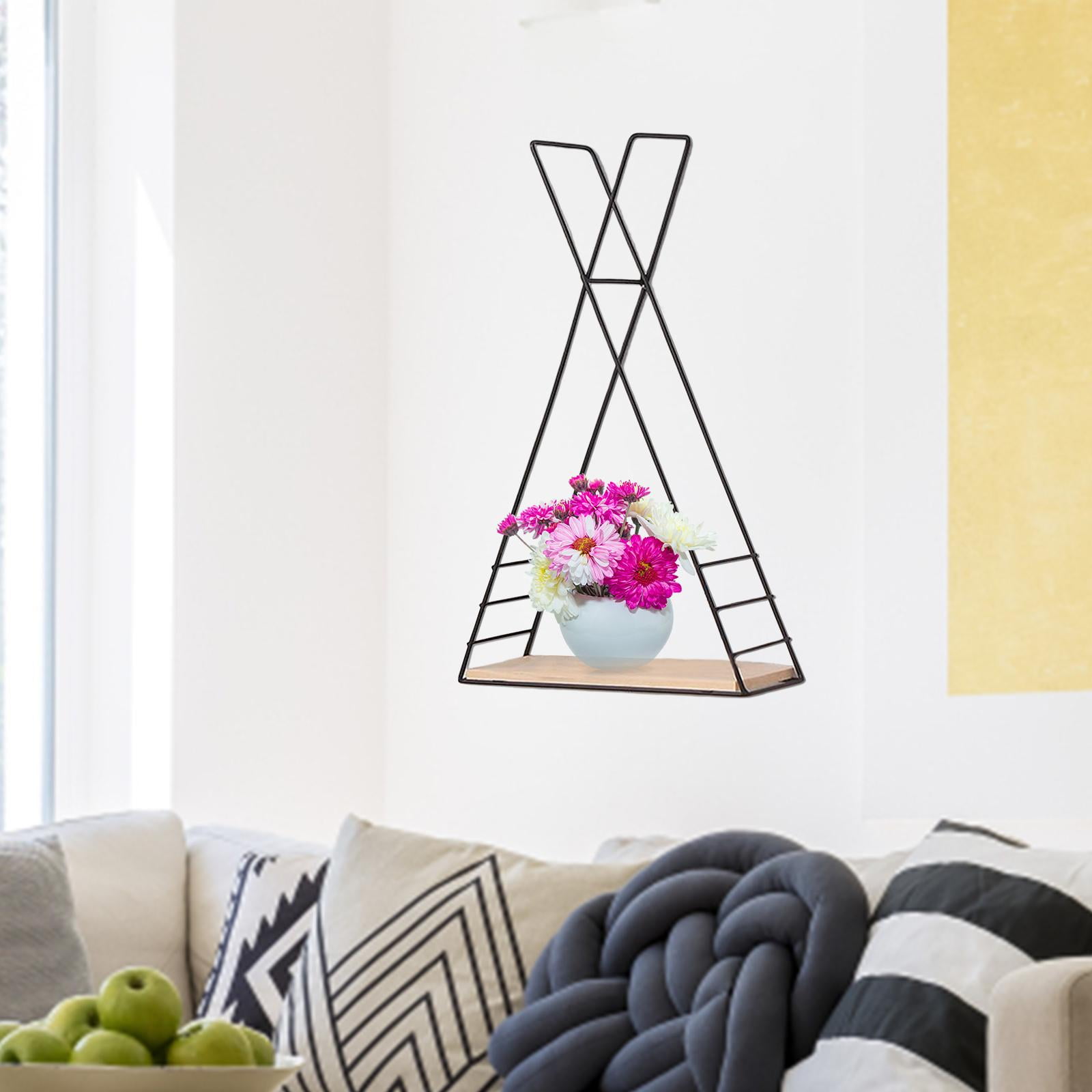 Triangular Wall Shelf Storage Holder Stand Organizer Metal Wall Mounted