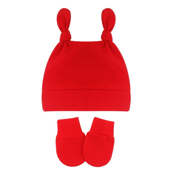 Bunenne Baby Beanie Baby Bonnet Baby Winter Hat Baby Month Gloves Knotted Warm Mittens Old Cap Infant 06 Girls Soft Hats Toddler Baseball Caps Baby Winter Clothes Baby Hats 6-12 Months K One Size
