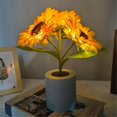 thumbnail image 3 of Lámpara de mesa con luz nocturna LED de simulación de girasol recargable, flores de simulación, escritorio decorativo L como se muestra, como se muestra, 3 of 5