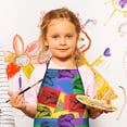 thumbnail image 2 of Colorful Dinosaurs Pop Art Pattern Kids Aprons for Girls and Boys,Adjustable Neck Strap Toddler Aprons for Kids Cooking Baking, 2 of 6