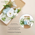 thumbnail image 6 of Artificial Silk Flowers Bouquet with Vase, Fake Flower Arrangements in Glass Vase with Faux Water for Spring Summer Seasonal Home Office Hotel Wedding Table Decor (Blue in Spring), 6 of 6