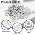 thumbnail image 3 of Arandela Plana M10 para Tornillo, 60Pcs Arandelas de Acero Inoxidable 304 10MM ID x 20MM OD x 2MM de Grosor (Tono Plateado), 3 of 6
