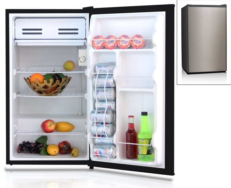 Equator Midea 3.3 Cu Ft Compact Refrigerator, Stainless Steel Walmart