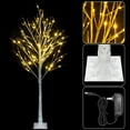 thumbnail image 4 of 6ft Lighted Birch Christmas Tree in White, with PVC Branches, 96 LED Lights, Sturdy Metal Stand, Easy Assembly for Home, Office, or Party Décor, 4 of 8