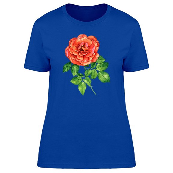 Crimson Red Garden Roses Tee Women's -Image by Shutterstock