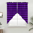 thumbnail image 2 of Swag Valance Curtains for Windows, Black Purple Plaid Light Filtering Kitchen Curtains with Rod Pocket, Farmhouse Simple Buffalo Checked Window Treatment Valances for Living Room, 36x36 - 2 PCS, 2 of 9