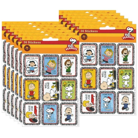 UPC: 0194629035069 | Eureka Peanuts Motivational Sticker 36 Per Pack 12 Packs